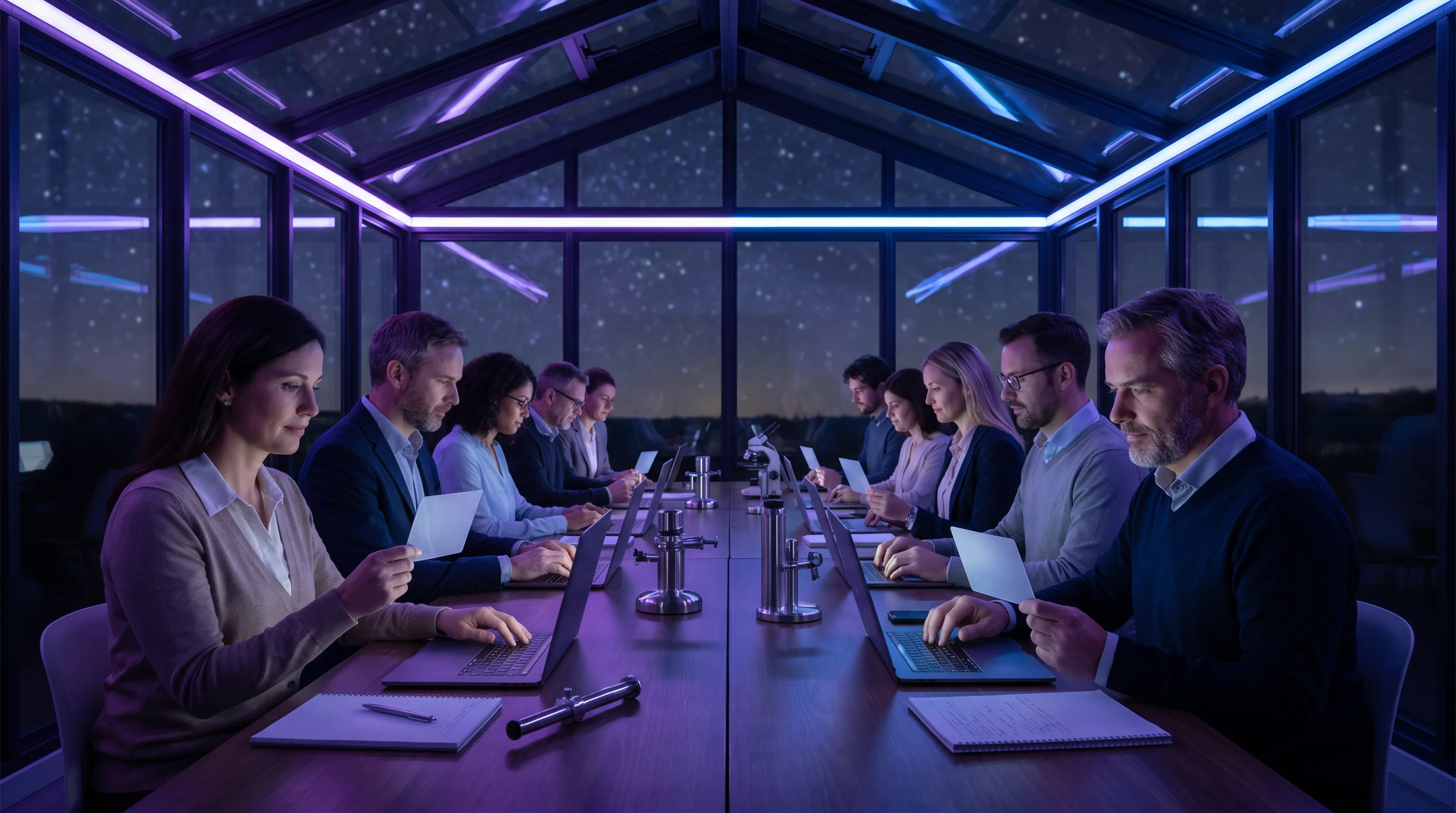 Group working around a night-school table